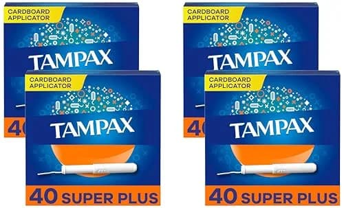 Tampax Cardboard Tampons Super Plus Absorbency 160 Count (18.4cm) | #1 U.S. Gynecologist Recommended Tampon Brand thumbnail 1