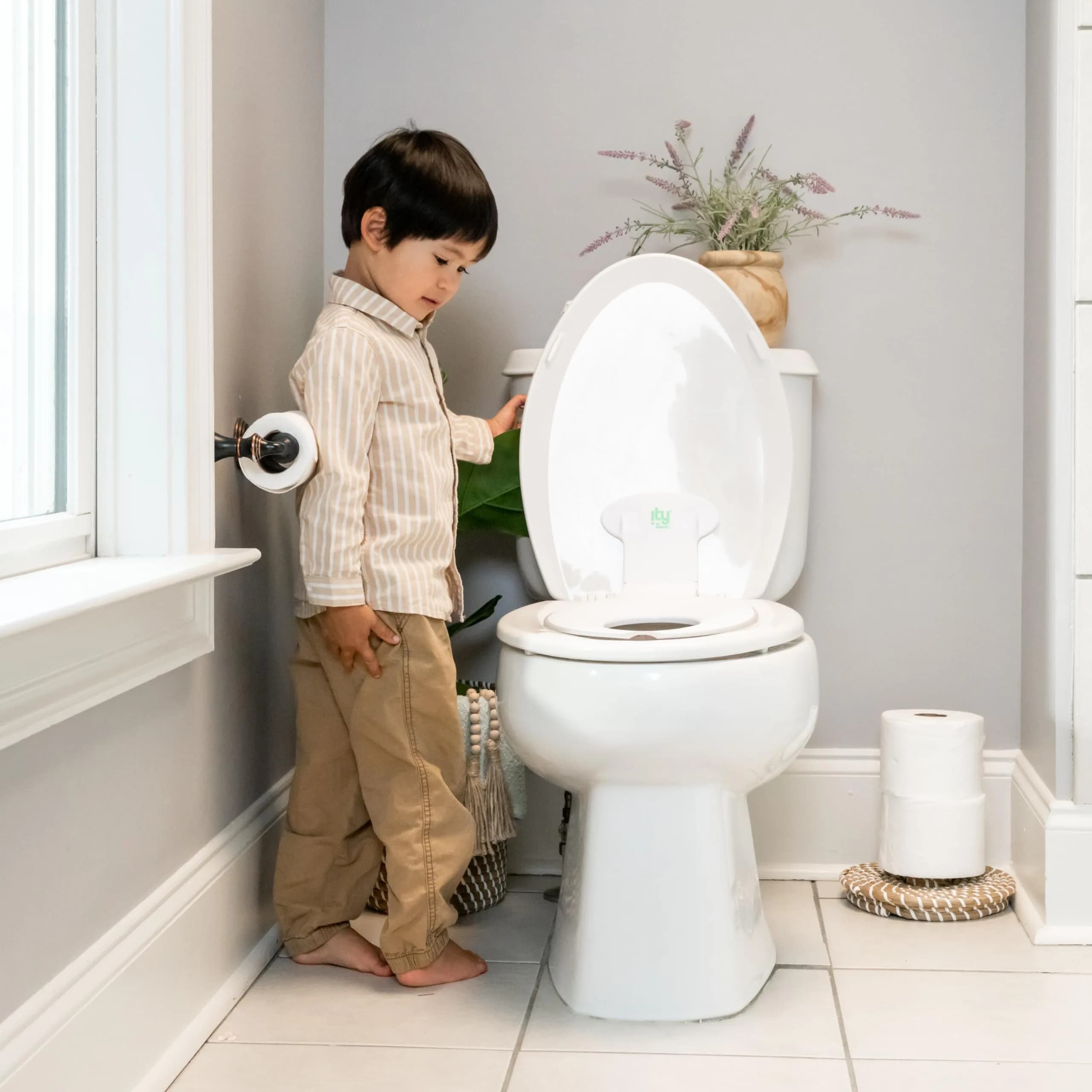 Ingenuity Flip & Sit Potty Seat 2pk (White) | Attaches to Adult Toilet Seat for Easy Potty Training - view 8