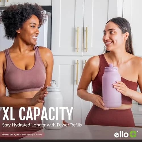 Ello Hydra 64oz Half Gallon Vacuum Insulated Stainless Steel Jug, Cream | Leak-Proof, 40+ Hour Cold Retention thumbnail 7