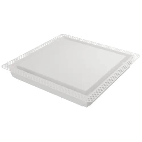 Fittes White Building Material | ABS Plastic Exhaust Fan Cover, 14.25x14.25" | Seamless Wall/Ceiling Fit thumbnail 1