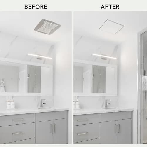 Fittes White Building Material | ABS Plastic Exhaust Fan Cover, 14.25x14.25" | Seamless Wall/Ceiling Fit thumbnail 5