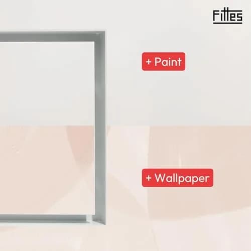 Fittes White Building Material | ABS Plastic Exhaust Fan Cover, 14.25x14.25" | Seamless Wall/Ceiling Fit thumbnail 6