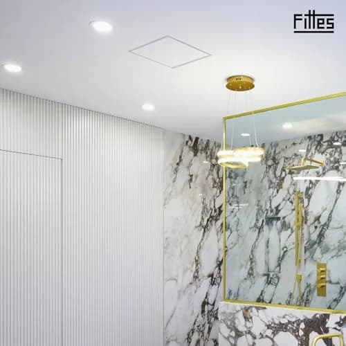 Fittes White Building Material | ABS Plastic Exhaust Fan Cover, 14.25x14.25" | Seamless Wall/Ceiling Fit thumbnail 8