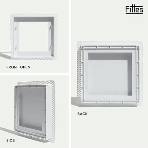 Fittes White Building Material | ABS Plastic Exhaust Fan Cover, 14.25x14.25" | Seamless Wall/Ceiling Fit thumbnail 3