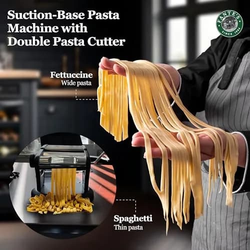 Fante's Supreme Pasta Maker, Compact Manual Noodle Press Machine with Non-Slip Suction Base for Fresh Homemade Pasta, Ravioli, Since 1906 | Italian Quality thumbnail 2