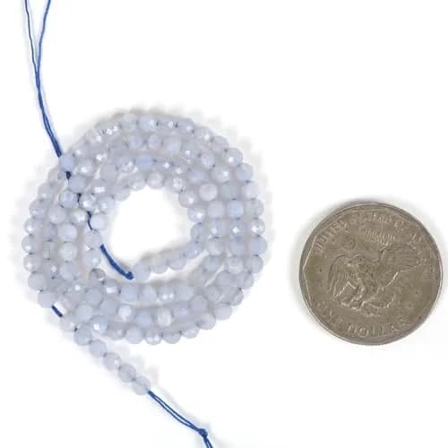 Justinstones 3mm Blue Chalcedony Faceted Gemstone Beads Strand 15.5-16" | Natural Chakra Healing Jewelry thumbnail 3