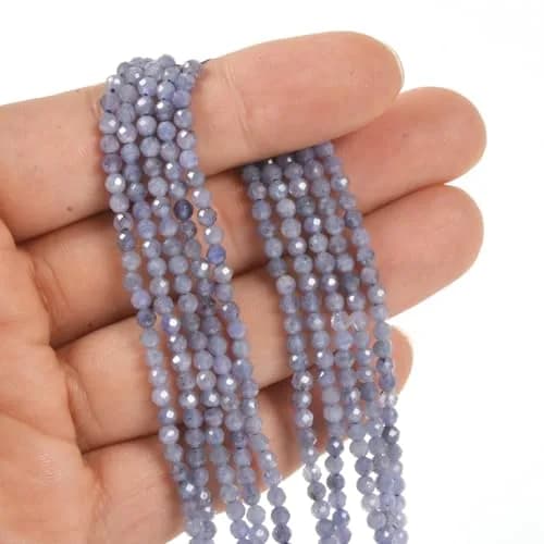 Justinstones 3mm Tanzanite Faceted Gemstone Round Loose Beads Strand 15.5-16" DIY Jewelry Making thumbnail 2