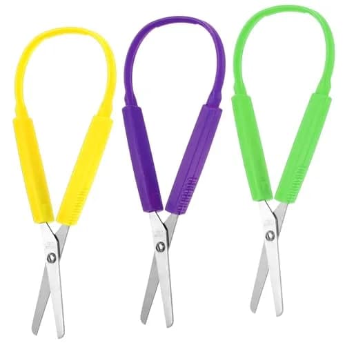 Yolev Loop Scissors 3Pcs | Safe, Ambidextrous Kids Craft Scissors 14cm thumbnail 1