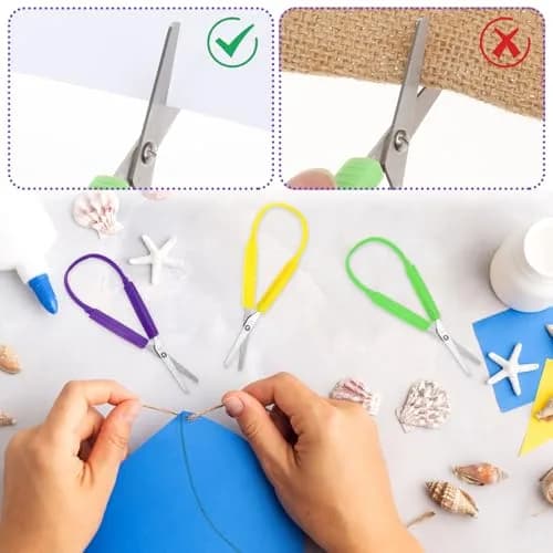 Yolev Loop Scissors 3Pcs | Safe, Ambidextrous Kids Craft Scissors 14cm thumbnail 4