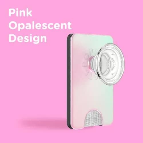 PopSockets Phone Wallet for MagSafe with Grip- Mermaid Pink | Slim Magnetic Wallet with Card Holder thumbnail 5