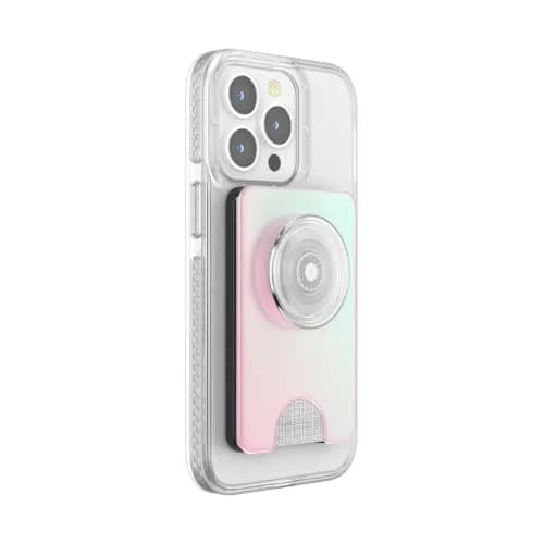 PopSockets Phone Wallet for MagSafe with Grip- Mermaid Pink | Slim Magnetic Wallet with Card Holder thumbnail 2