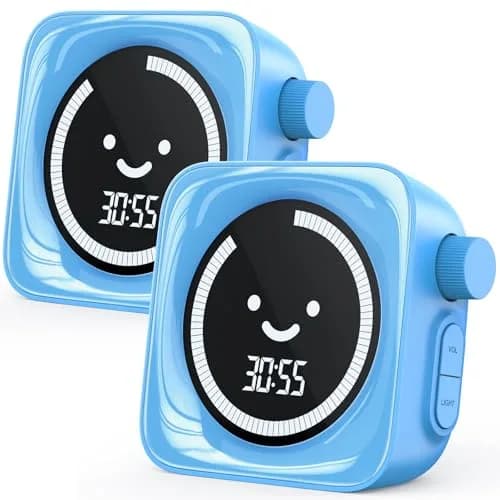 HAUKINIX Visual Countdown Timer for Kids, 2 Pack Blue, 99 Min Max | Fun Time Management Tool for Study & Play thumbnail 1