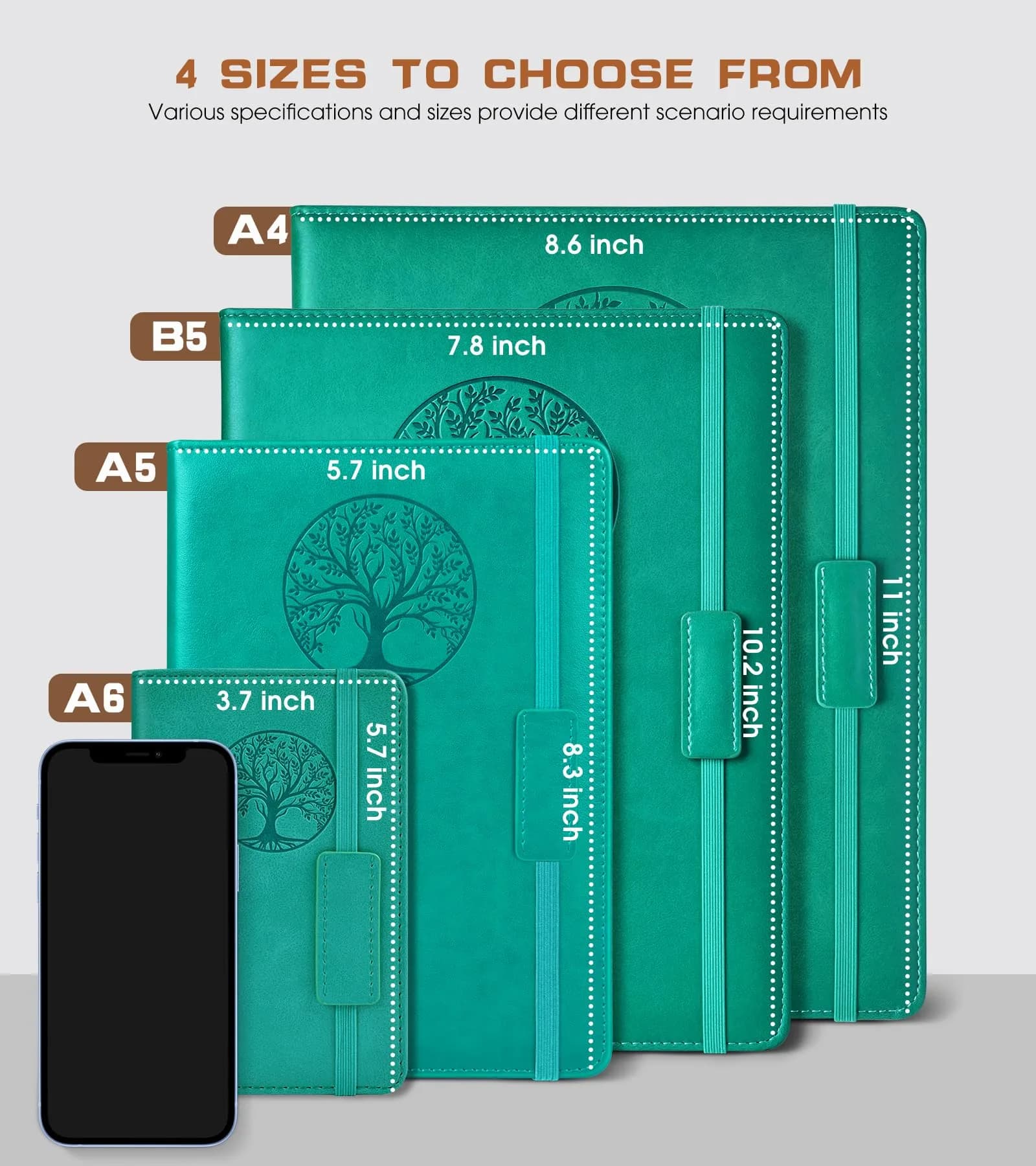 Biuwory Lined Journal Notebook A4 Large Hardcover Leather 256 Pages | Acid-Free Paper for Smooth Ink Flow - view 2