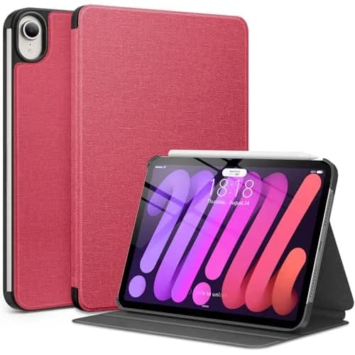 DTTO Case for iPad mini 7 (A17 Pro) / iPad mini 6 8.3-inch | Auto Sleep/Wake, Apple Pencil Support, Red thumbnail 1