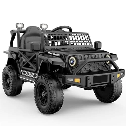 YunTopKids 12V Ride-On Toy Car for Kids 4-8 | Remote Control, Bluetooth, LED Lights thumbnail 1