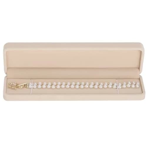 LETURE Velvet Bracelet Necklace Pendant Jewelry Box, Small Long Jewelry Watch Gift Box 22cm (8.6in) | Classic Design for Special Occasions thumbnail 3