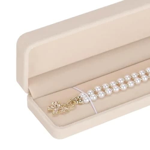 LETURE Velvet Bracelet Necklace Pendant Jewelry Box, Small Long Jewelry Watch Gift Box 22cm (8.6in) | Classic Design for Special Occasions thumbnail 4