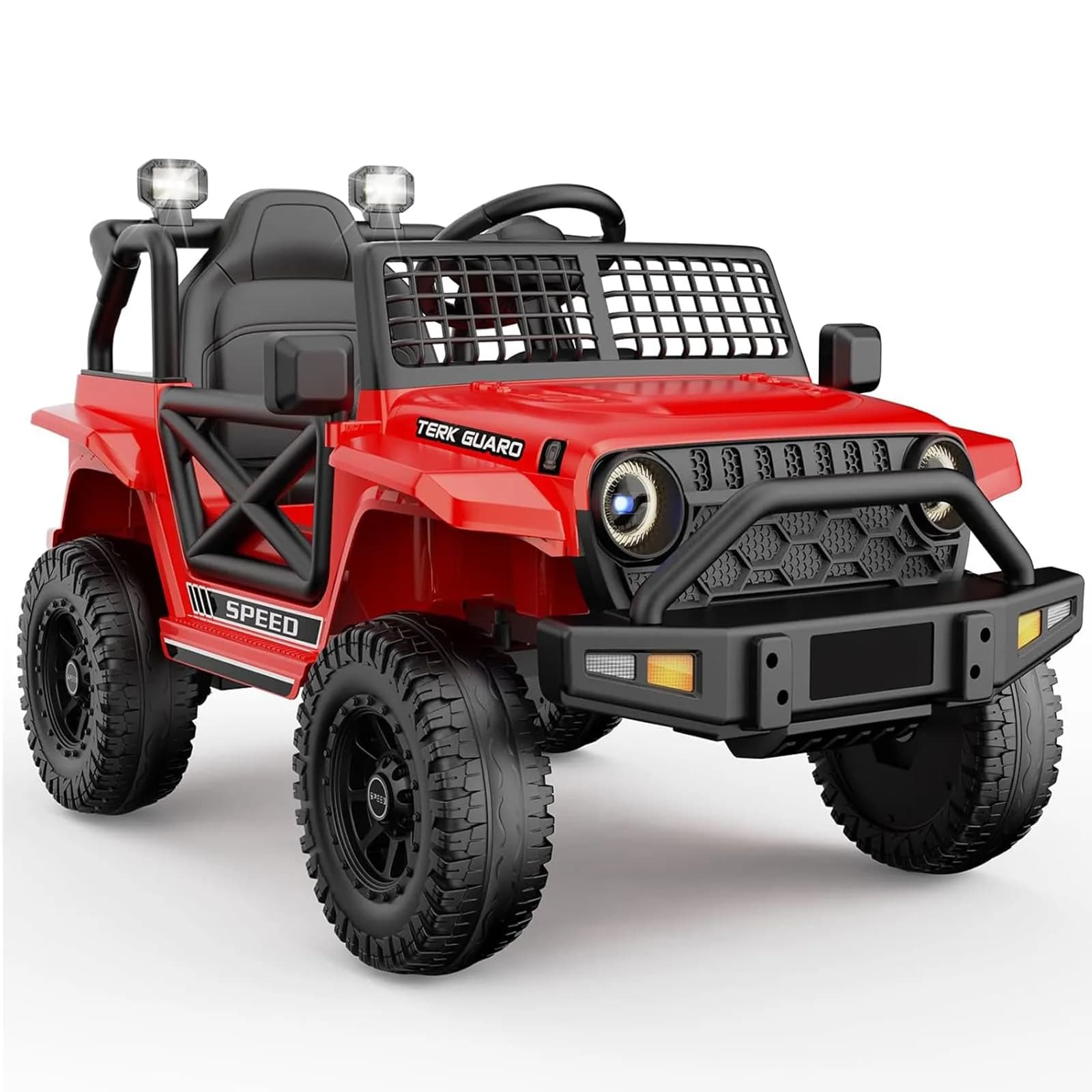 YunTopKids 12V Ride-On Toy Car for Kids | Remote Control, Bluetooth, 4-Wheel Suspension — Red