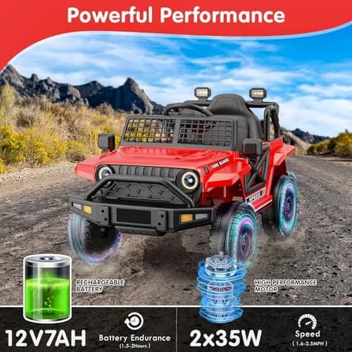 YunTopKids 12V Ride-On Toy Car for Kids | Remote Control, Bluetooth, 4-Wheel Suspension thumbnail 2