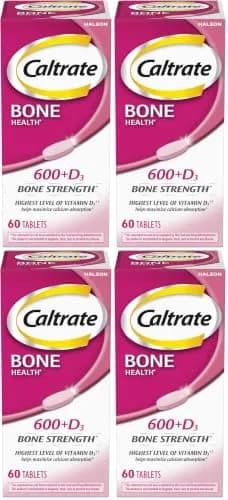 Caltrate 600 Plus D3 Calcium and Vitamin D Supplement Tablets 240 Count (60 Count Pack of 4) | Bone Health Support with 600mg Calcium & 20mcg Vitamin D3 thumbnail 1