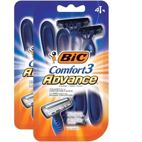 BIC Comfort 3 Advance Disposable Razors for Men | Ultra-Soothing Close Shave, 4 Piece Set thumbnail 1