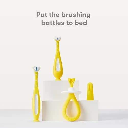 Frida Baby Training Toothbrush for Toddlers (Pack of 2) | Triple-Angle Bristles for Gentle Cleaning thumbnail 6