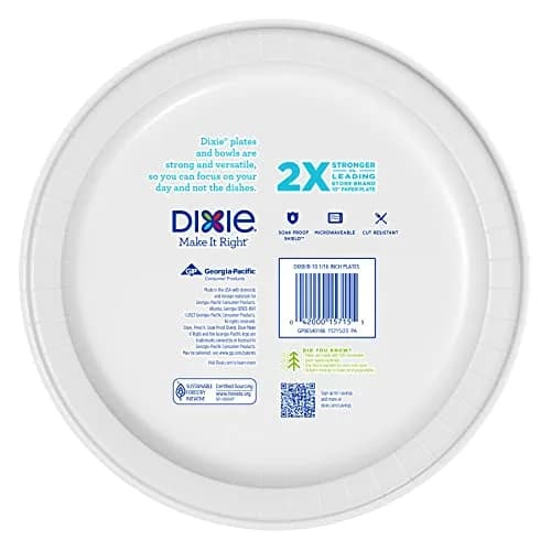 Dixie Large Paper Plates 10 Inch 108 Count (Pack of 2) | 2X Stronger Than Leading Store Brand thumbnail 9