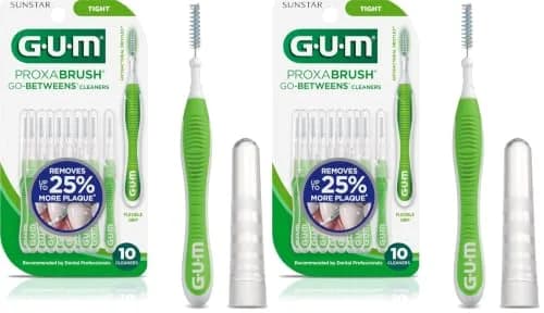 GUM Proxabrush Go-Betweens Tight Interdental Brushes 20 Count (Pack of 2) | Clinically Designed for Tight Spaces & Dental Devices thumbnail 1
