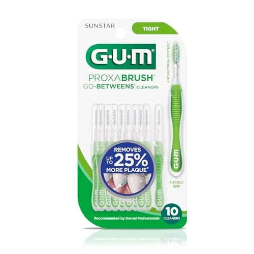 GUM Proxabrush Go-Betweens Tight Interdental Brushes 20 Count (Pack of 2) | Clinically Designed for Tight Spaces & Dental Devices thumbnail 9