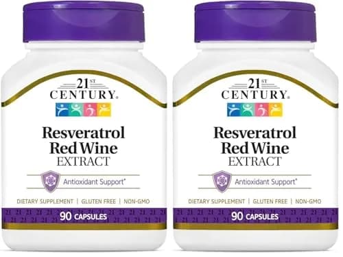 21st Century Resveratrol Red Wine Extract Capsules | Antioxidant Support for Cellular Wellness (70-120 chars) thumbnail 1
