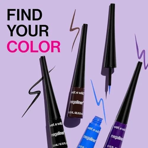 wet n wild MegaLiner Liquid Eyeliner - Voltage Blue, Pack of 2 | High-Def Pigment & Fluid Formula thumbnail 4