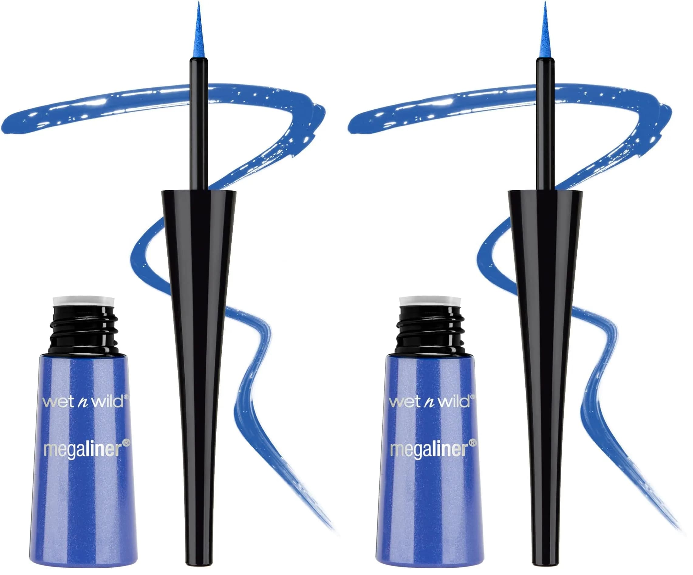 wet n wild MegaLiner Liquid Eyeliner - Voltage Blue, Pack of 2 | High-Def Pigment & Fluid Formula - main product image