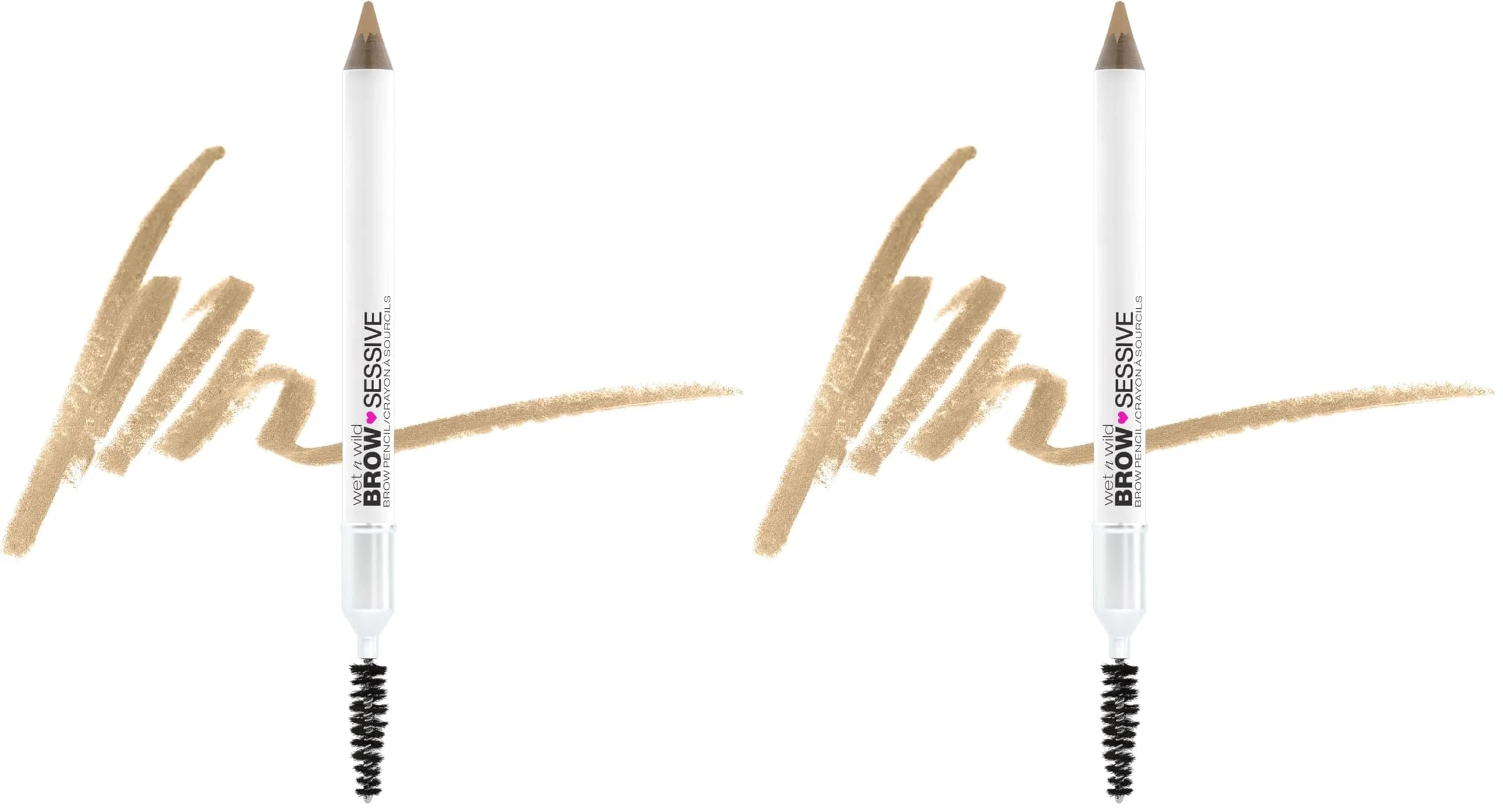 wet n wild Brow-Sessive Brow Pencil with Spoolie Brush, Taupe (2-Pack, 0.02 oz / 0.5 g) | Natural Blendable Shaping - main product image
