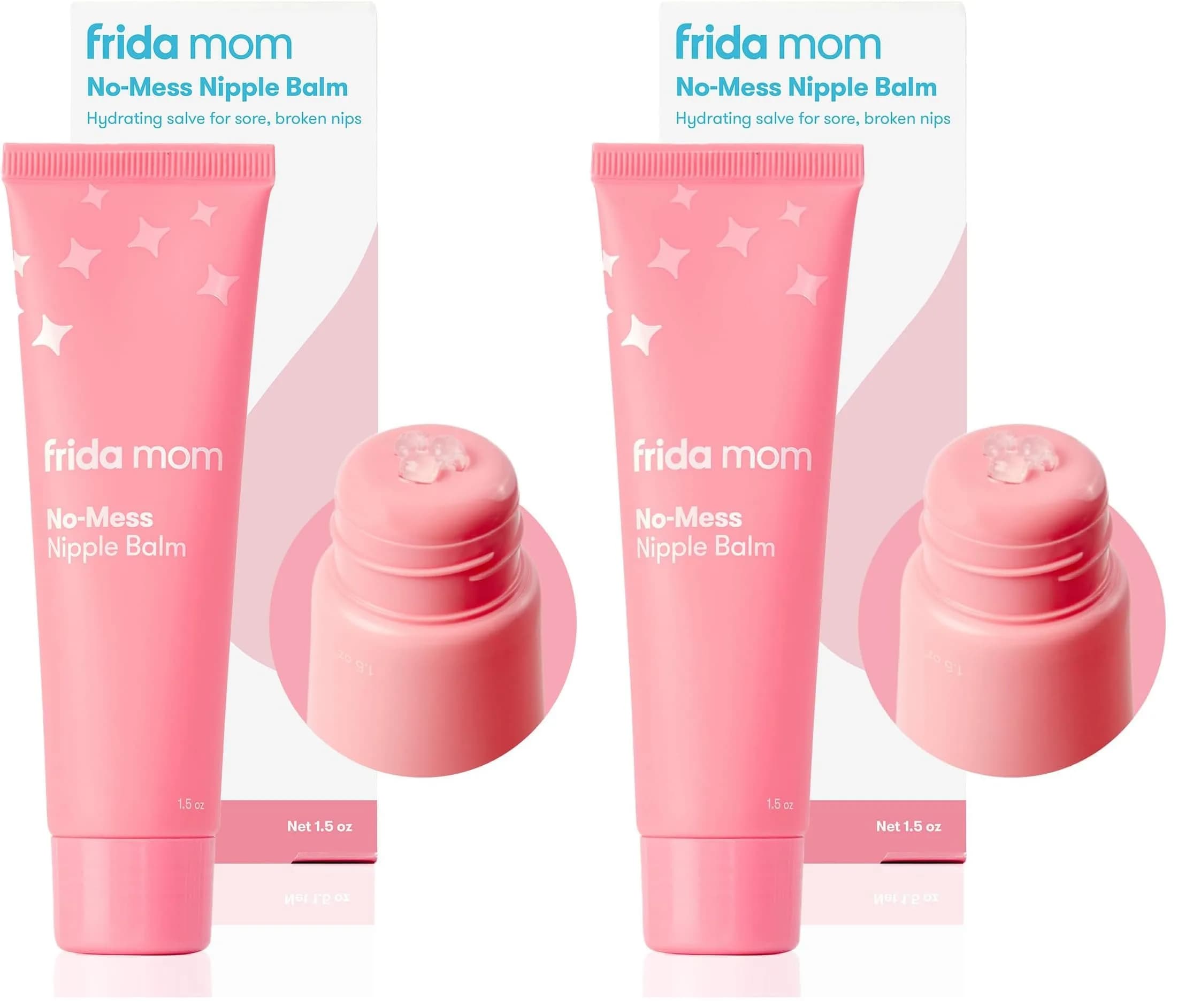 Frida Mom No-Mess Nipple Balm Moisturizer 3 fl oz (90ml) | Lanolin-Free Hydrating Balm for Sore Nipples — White