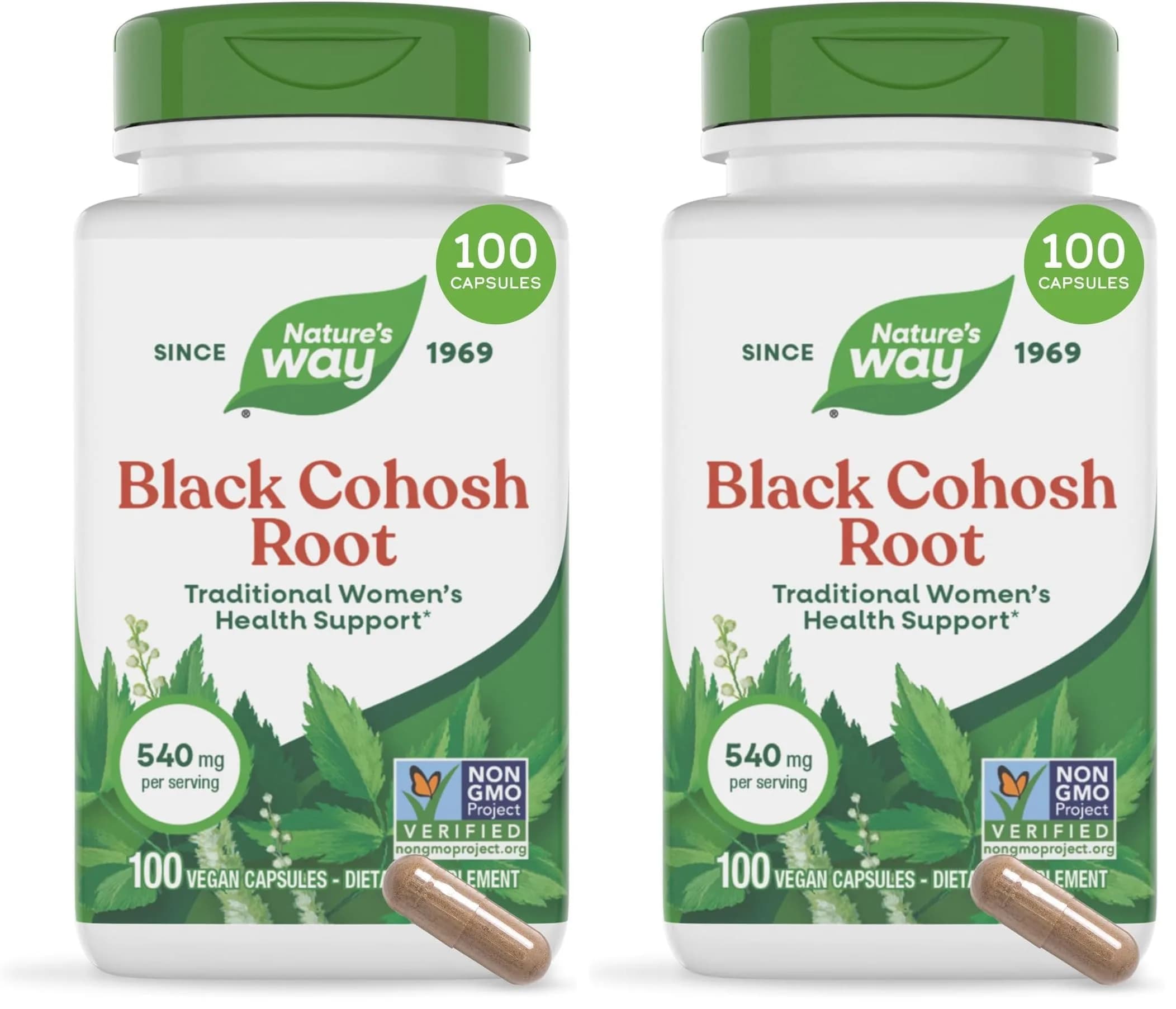 Nature's Way Black Cohosh Root Herbal Supplement 540 mg Vegan Capsules (200 Count) | Traditional Women's Health Support - main product image