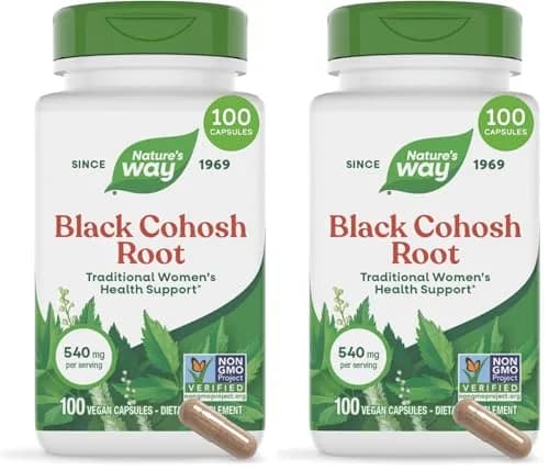 Nature's Way Black Cohosh Root Herbal Supplement 540 mg Vegan Capsules (200 Count) | Traditional Women's Health Support thumbnail 1