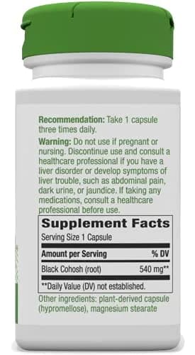 Nature's Way Black Cohosh Root Herbal Supplement 540 mg Vegan Capsules (200 Count) | Traditional Women's Health Support thumbnail 8