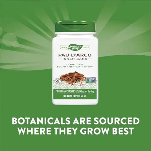 Nature's Way Premium Herbal Pau d'Arco Inner Bark 360 Capsules (180 Count Pack of 2) | Traditional South American Herb thumbnail 3