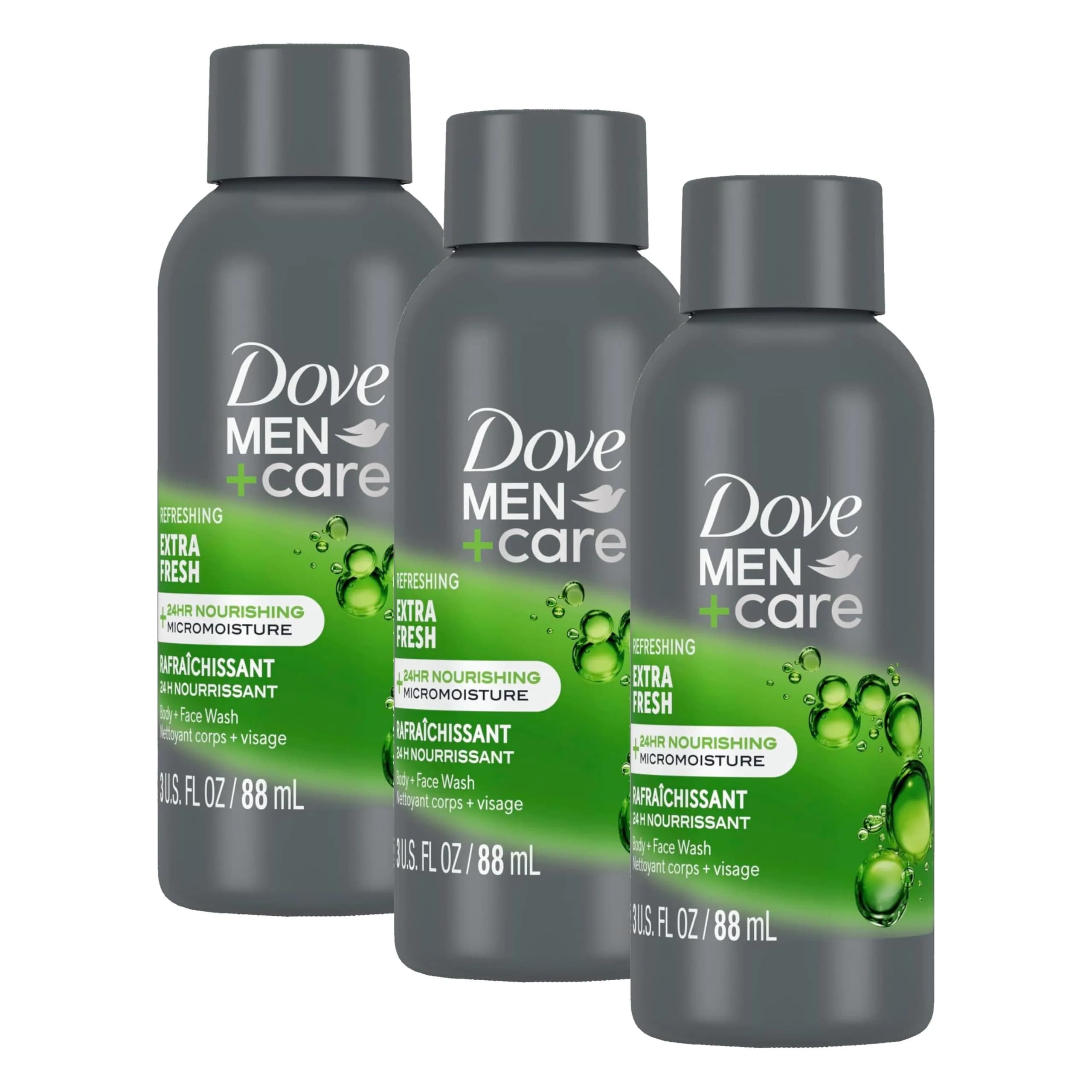 DOVE MEN + CARE Extra Fresh Body Wash 255ml (3 x 3 Fl Oz) | Hydrates Skin All Day - main product image
