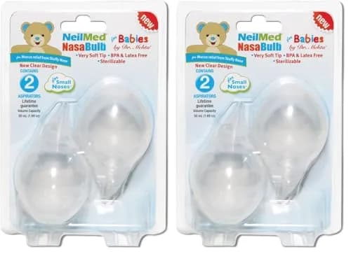 NeilMed NasaBulb Nasal Aspirator 2 Count (Pack of 2) | Gentle Mucus Removal for Babies thumbnail 1