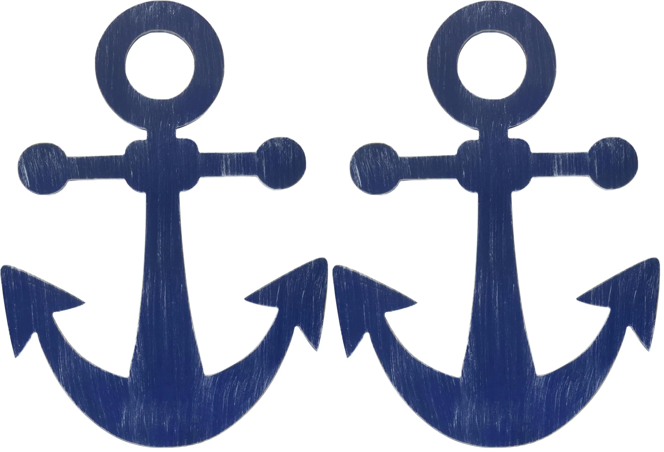 NoJo Little Love Separates Collection Anchor Shaped Wall Art, Navy (Pack of 2) | Nautical Nursery Decor — Navy Blue" or "Blue