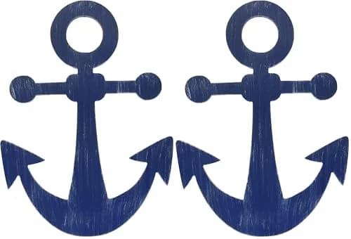 NoJo Little Love Separates Collection Anchor Shaped Wall Art, Navy (Pack of 2) | Nautical Nursery Decor thumbnail 1