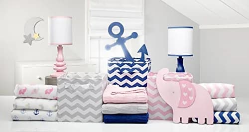 NoJo Little Love Separates Collection Anchor Shaped Wall Art, Navy (Pack of 2) | Nautical Nursery Decor thumbnail 4