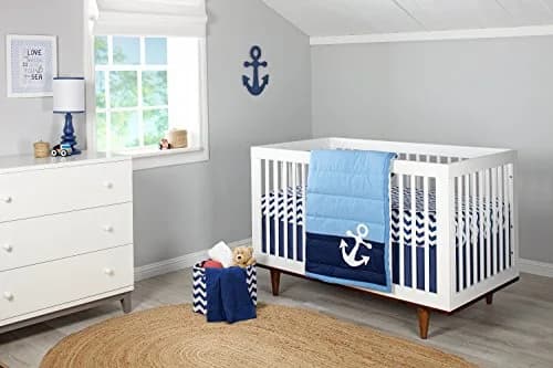 NoJo Little Love Separates Collection Anchor Shaped Wall Art, Navy (Pack of 2) | Nautical Nursery Decor thumbnail 3