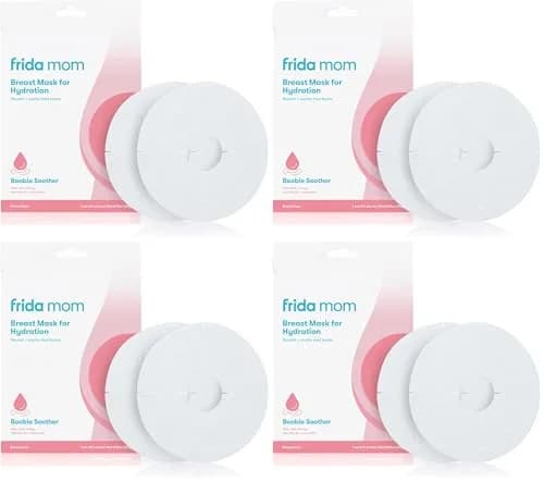 Frida Mom Hydration Packets for Breasts, 8 Sheet Masks | Soothe & Nourish Nipples with Aloe Vera, Honey, Tea Tree Oil, & Cucumber thumbnail 1