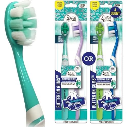 GuruNanda Butter on Gums Toothbrush 2 Ct (Pack of 2) | ADA Accepted Ultra Soft Bristles for Sensitive Gums thumbnail 1
