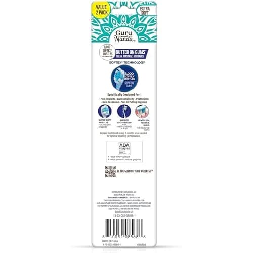 GuruNanda Butter on Gums Toothbrush 2 Ct (Pack of 2) | ADA Accepted Ultra Soft Bristles for Sensitive Gums thumbnail 9