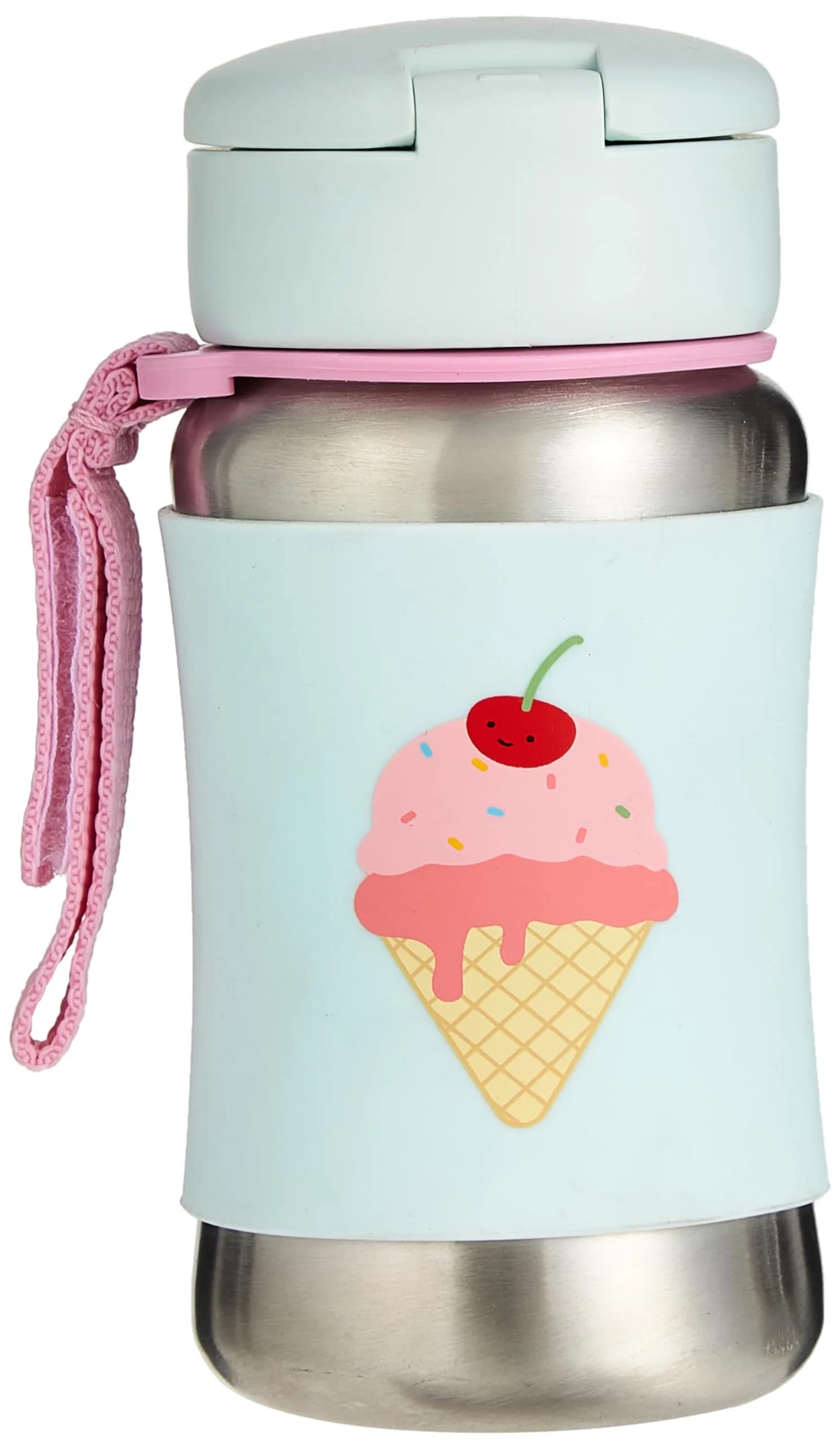 Skip Hop Zoo Ice Cream Stainless Steel Straw Bottle 350ml (12 oz) - 2 Pack Toddler Cup - view 3
