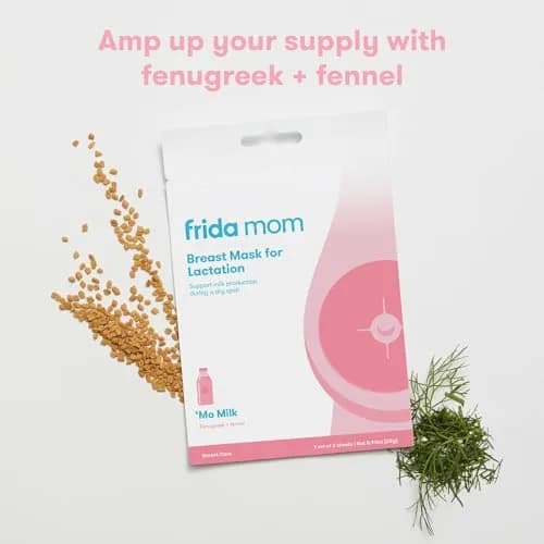 Frida Mom Breast Mask for Lactation 2 Sheet Masks | Support Milk Supply with Fenugreek + Fennel thumbnail 3