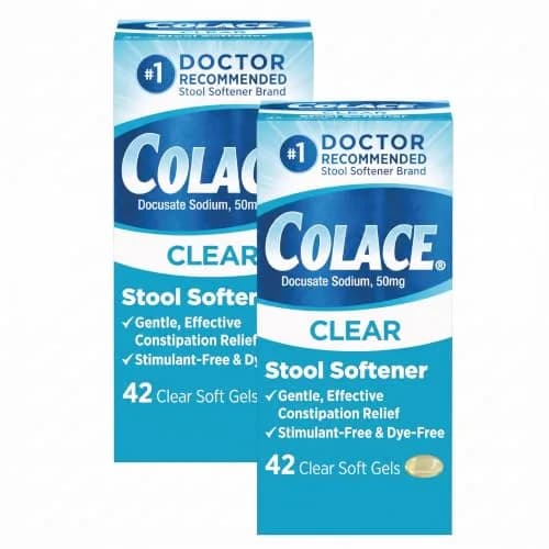 Colace Clear Stool Softener 50mg Soft Gels | Doctor Recommended Relief for Constipation in India thumbnail 1